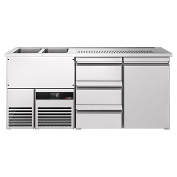 Barowy stół chłodniczy PREMIUM - 1950x700 mm - 1 drzwi & 3 szuflady - Prime Gastro