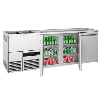 Barowy stół chłodniczy PREMIUM - 2500x700mm - 3 drzwi - Prime Gastro