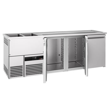 Barowy stół chłodniczy PREMIUM - 2500x700mm - 3 drzwi - Prime Gastro