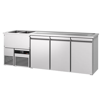 Barowy stół chłodniczy PREMIUM - 2500x700mm - 3 drzwi - Prime Gastro