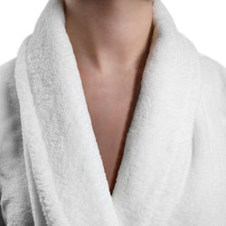 (12 sztuk) Szlafrok kąpielowy z kołnierzem szalowym - rozmiar: M - biały
