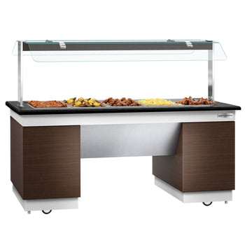 Lada bufetowa DUBLIN - 2000 mm - z bemarem i kółkami - dla 5x GN 1/2 - Prime Gastro