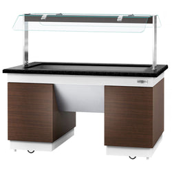 Lada bufetowa DUBLIN - 1600 mm - z bemarem i kółkami - na 4x GN 1/1