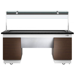 Lada bufetowa DUBLIN - 2000 mm - z bemarem i kółkami - dla 5x GN 1/2