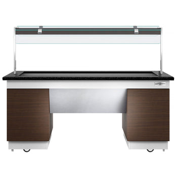 Lada bufetowa DUBLIN - 2000 mm - z bemarem i kółkami - dla 5x GN 1/2 - Prime Gastro