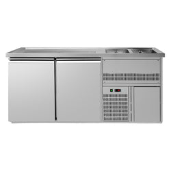 Lada barmańska PREMIUM PLUS - 1950x700mm - 2 Drzwi - z 2 komorami z prawej