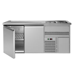 Lada barmańska PREMIUM PLUS - 1950x700mm - 2 Drzwi - z 2 komorami z prawej