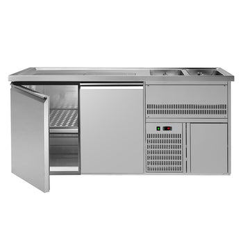 Barowy stół chłodniczy PREMIUM PLUS - 1950x700mm - 2 drzwi - Prime Gastro