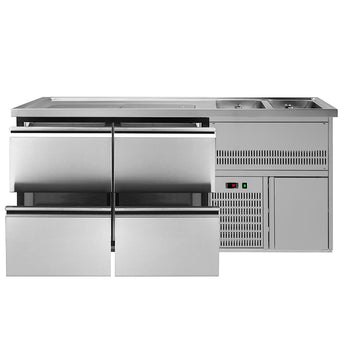 Barowy stół chłodniczy Premium PLUS - 1950x700mm - 4 szuflady - Prime Gastro