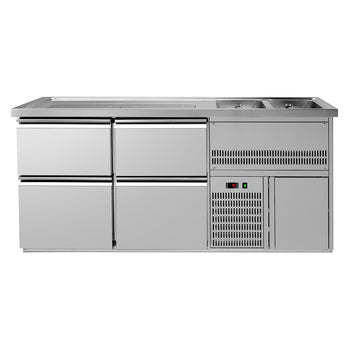 Barowy stół chłodniczy PREMIUM PLUS - 1950x700mm - 4 szuflady - Prime Gastro