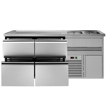 Barowy stół chłodniczy PREMIUM PLUS - 1950x700mm - 4 szuflady - Prime Gastro