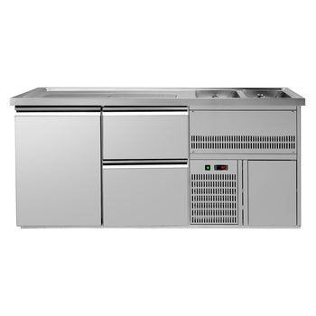 Barowy stół chłodniczy PREMIUM PLUS - 1950x700 mm - 1 drzwi & 2 szuflady - Prime Gastro