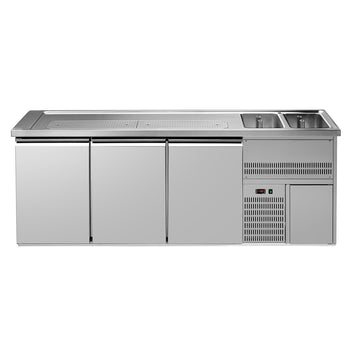Barowy stół chłodniczy PREMIUM PLUS - 2500x700mm - 3 drzwi - Prime Gastro