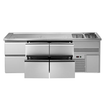 Barowy stół chłodniczy PREMIUM PLUS - 2500x700mm - 6 szuflad - Prime Gastro