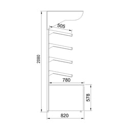Regał piekarniczy na pieczywo - 1200x820mmx2080mm - z 4 półkami - Czarny