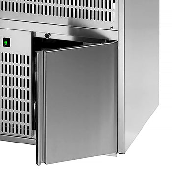 Barowy stół chłodniczy PREMIUM PLUS - 2500x700mm - 1 drzwi & 4 szuflady - Prime Gastro