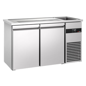 Barowy stół chłodniczy PREMIUM - 1550x700 mm - 2 drzwi - Prime Gastro