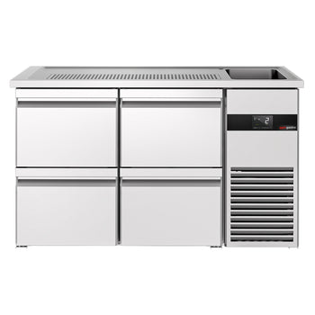 Barowy stół chłodniczy PREMIUM - 1550x700 mm - 4 szuflady - Prime Gastro