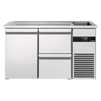 Barowy stół chłodniczy PREMIUM - 1550x700 mm - 1 drzwi & 2 szuflady - Prime Gastro