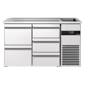 Barowy stół chłodniczy PREMIUM - 1550x700 mm - 5 szuflad - Prime Gastro