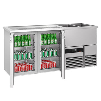 Barowy stół chłodniczy PREMIUM - 1950x700 mm - 2 drzwi - Prime Gastro