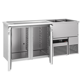Barowy stół chłodniczy PREMIUM - 1950x700 mm - 2 drzwi - Prime Gastro