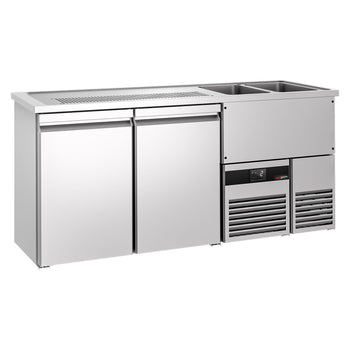 Barowy stół chłodniczy PREMIUM - 1950x700 mm - 2 drzwi - Prime Gastro