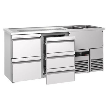 Barowy stół chłodniczy PREMIUM - 1950x700mm - 5 szuflad - Prime Gastro