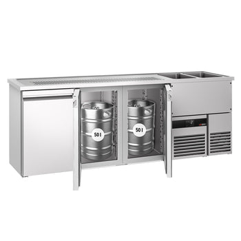 Barowy stół chłodniczy PREMIUM - 2500x700mm - 3 drzwi - Prime Gastro