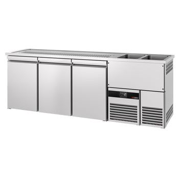 Barowy stół chłodniczy PREMIUM - 2500x700mm - 3 drzwi - Prime Gastro