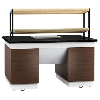 Półka na chleb DUBLIN - 1600 mm - z kółkami - blat roboczy kuchenny z czarnego granitu - Prime Gastro