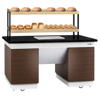 Półka na chleb DUBLIN - 1600 mm - z kółkami - blat roboczy kuchenny z czarnego granitu - Prime Gastro