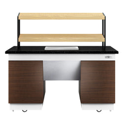 Półka na chleb DUBLIN - 1600 mm - z kółkami - blat roboczy kuchenny z czarnego granitu