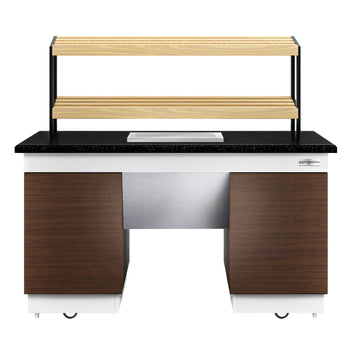 Półka na chleb DUBLIN - 1600 mm - z kółkami - blat roboczy kuchenny z czarnego granitu - Prime Gastro