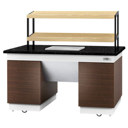 Półka na chleb DUBLIN - 1600 mm - z kółkami - blat roboczy kuchenny z czarnego granitu