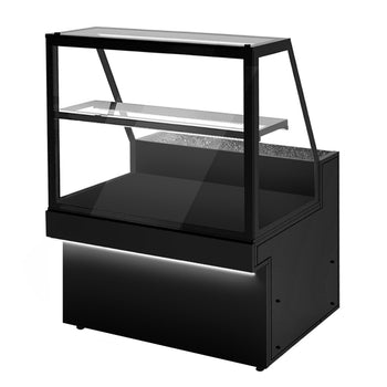 Witryna na chleb TORONTO - 1300 mm - czarny panel przedni - oświetlenie LED - 1 półka - Prime Gastro