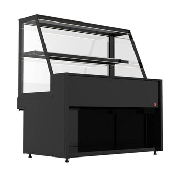 Witryna na chleb TORONTO - 1300 mm - czarny panel przedni - oświetlenie LED - 1 półka - Prime Gastro