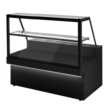 Witryna na chleb TORONTO - 1800 mm - czarny panel przedni- oświetlenie LED - 1 półka - Prime Gastro