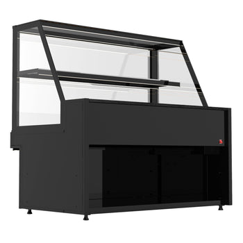 Witryna na chleb TORONTO - 1800 mm - czarny panel przedni- oświetlenie LED - 1 półka - Prime Gastro