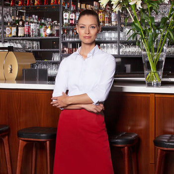 (6 sztuk) Karlowsky - Bistro Fartuch Basic - Czerwony - Prime Gastro