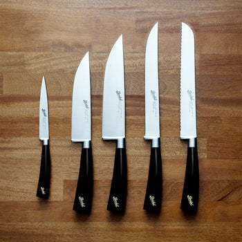 BERKEL | ELEGANCE - Blok na 5 noży - czarna skóra - Prime Gastro