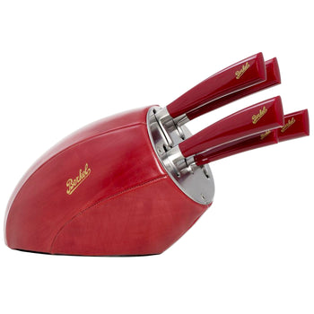 BERKEL | ELEGANCE - Blok na 5 noży - czerwona skóra - Prime Gastro