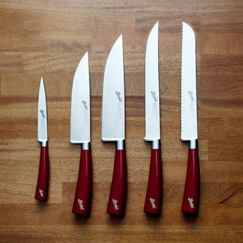 BERKEL | ELEGANCE - Blok na 5 noży - czerwona skóra - Prime Gastro