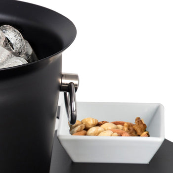 Zestaw barowy z chłodziarką do butelek i 2 miskami na przekąski - czarny - Prime Gastro