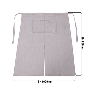 (2 szt.) Fartuch bistro - długi - Dżinsowy wygląd - jasnoszary - Prime Gastro