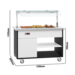 Wózek bufetowy ciepły DANZIG - 1300mm - dla 3x GN 1/1