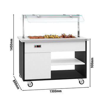 Wózek bufetowy ciepły DANZIG - 1300mm - dla 3x GN 1/1 - Prime Gastro