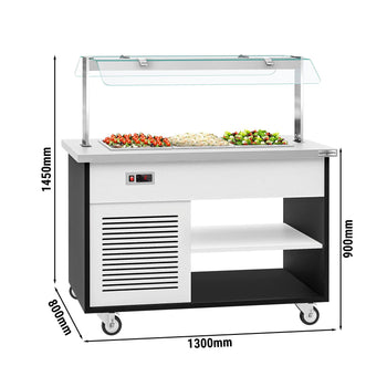 Wózek bufetowy zimny DANZIG - 1300 mm - dla 3x GN 1/1 - Prime Gastro