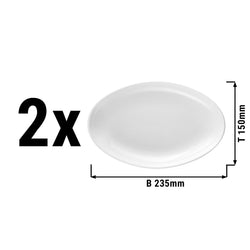 (2 sztuki) SELTMANN WEIDEN | Talerz boczny owalny głęboki - 235x150mm