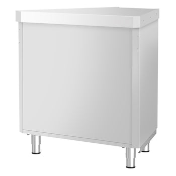 Narożna szafka robocza KOPENHAGEN - 984 mm - 45° na zewnątrz - stal nierdzewna - Prime Gastro